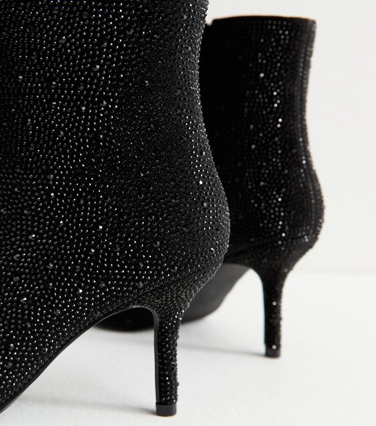 New Look Women's Black Diamante Embellished Point Toe Boots Vegan New Look - 4