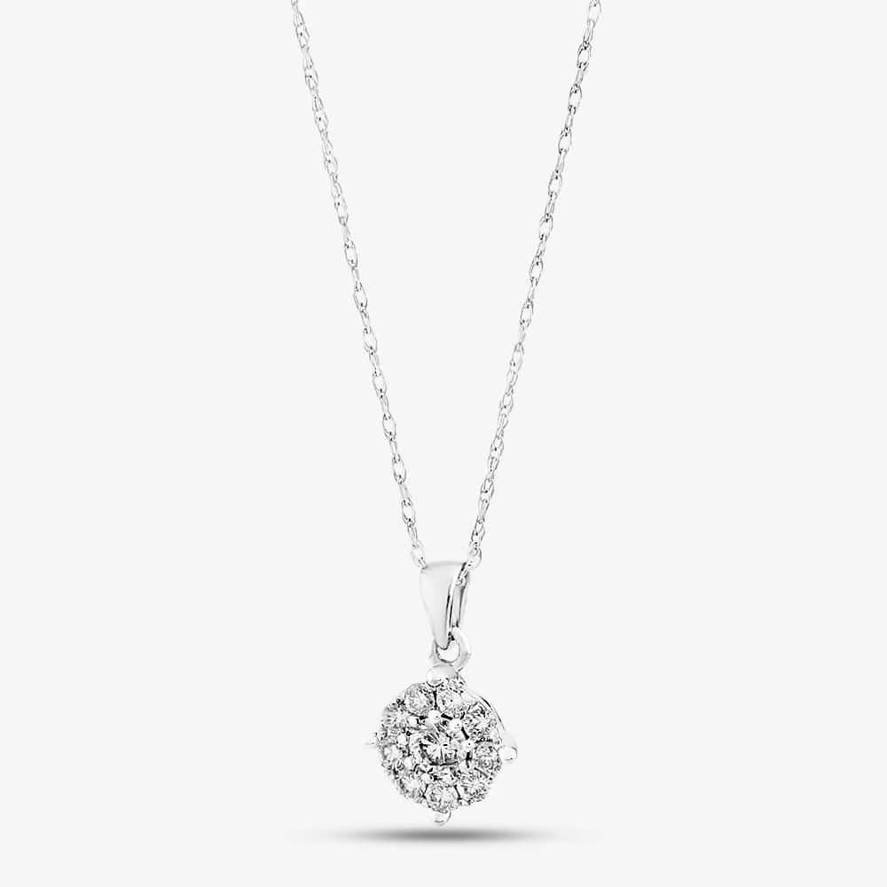 T.H.Baker T.H.Baker Women's 18ct White Gold 1.00ct Diamond Round Cluster Jewellery Set TH0134622 in Silver - 2