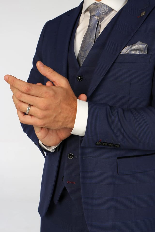 Paul Andrew Paul Andrew Men's Mark - 3 Piece Tweed Check Suit in Navy - 2