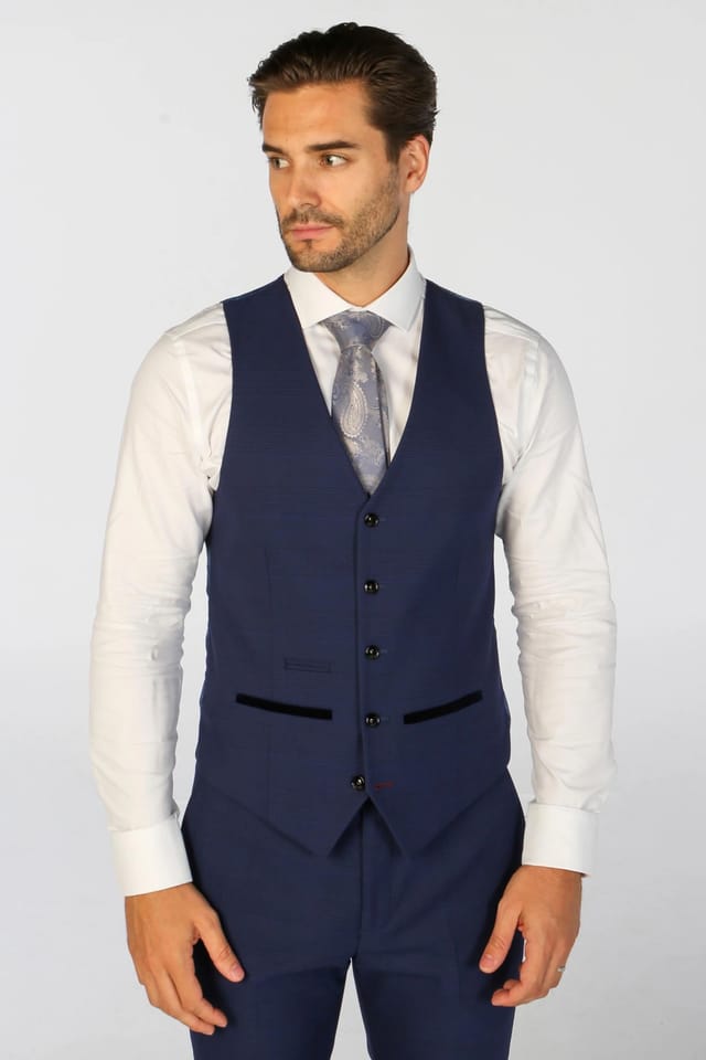 Paul Andrew Paul Andrew Men's Mark - 3 Piece Tweed Check Suit in Navy - 3