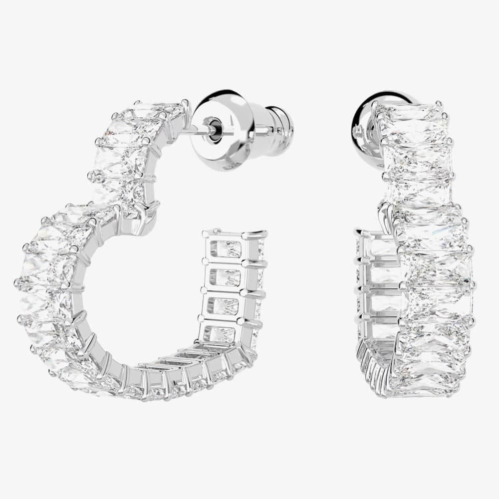 Swarovski Swarovski Women's Matrix Small Heart Hoop Earrings 5653170 in Silver