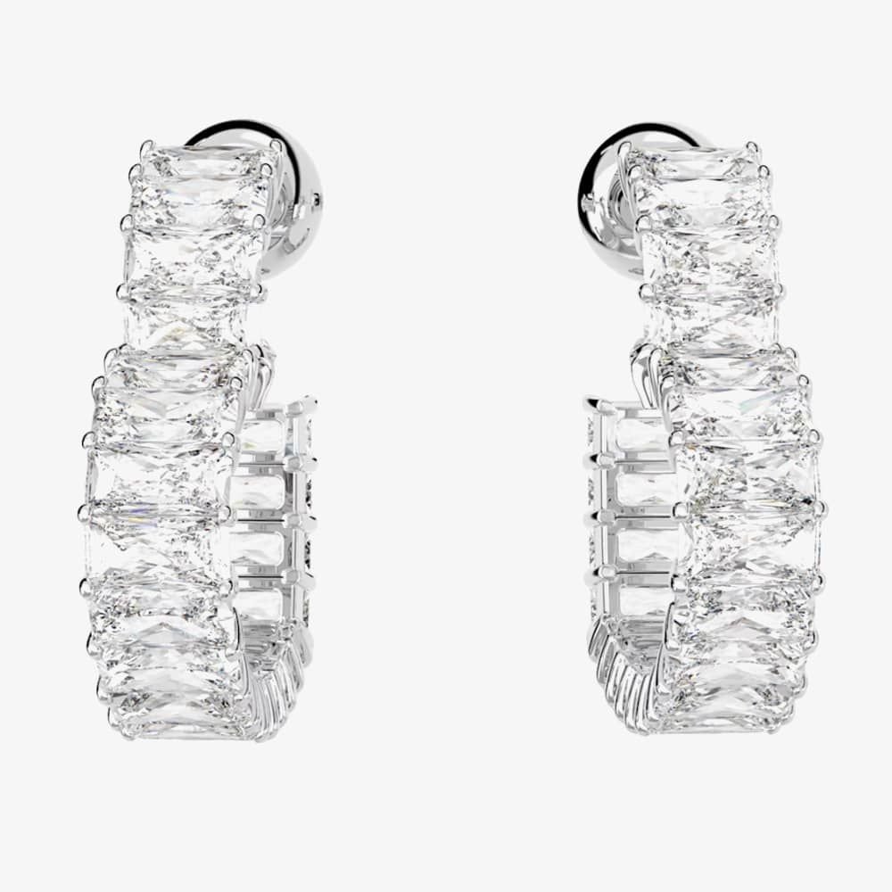 Swarovski Swarovski Women's Matrix Small Heart Hoop Earrings 5653170 in Silver - 2