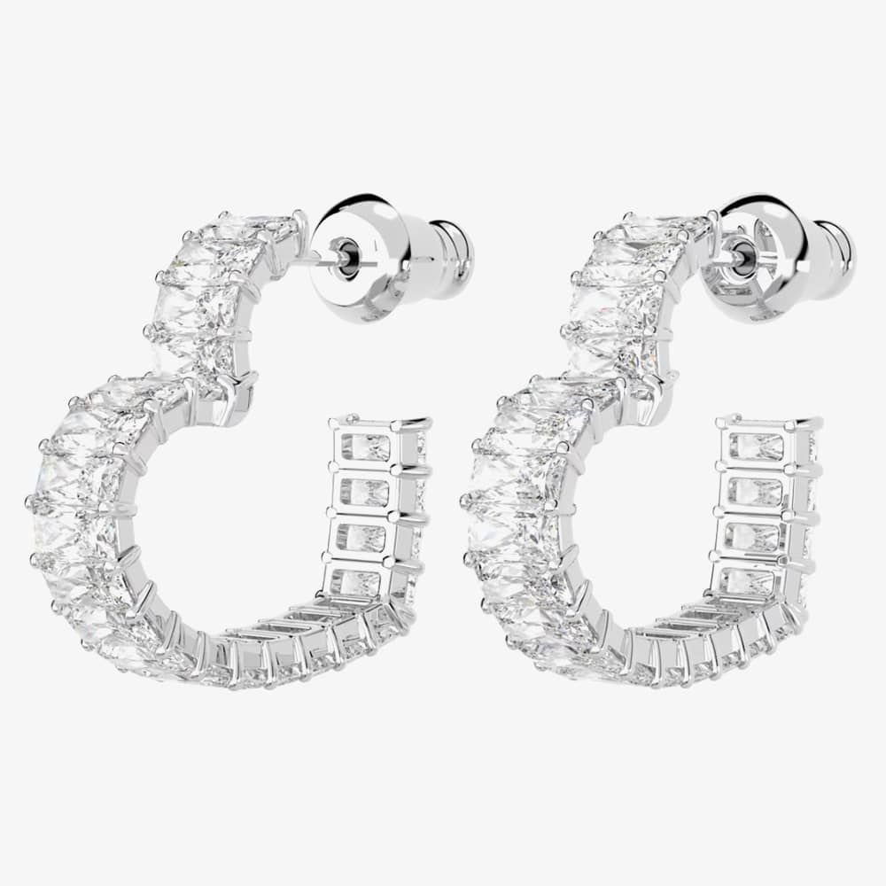 Swarovski Swarovski Women's Matrix Small Heart Hoop Earrings 5653170 in Silver - 3