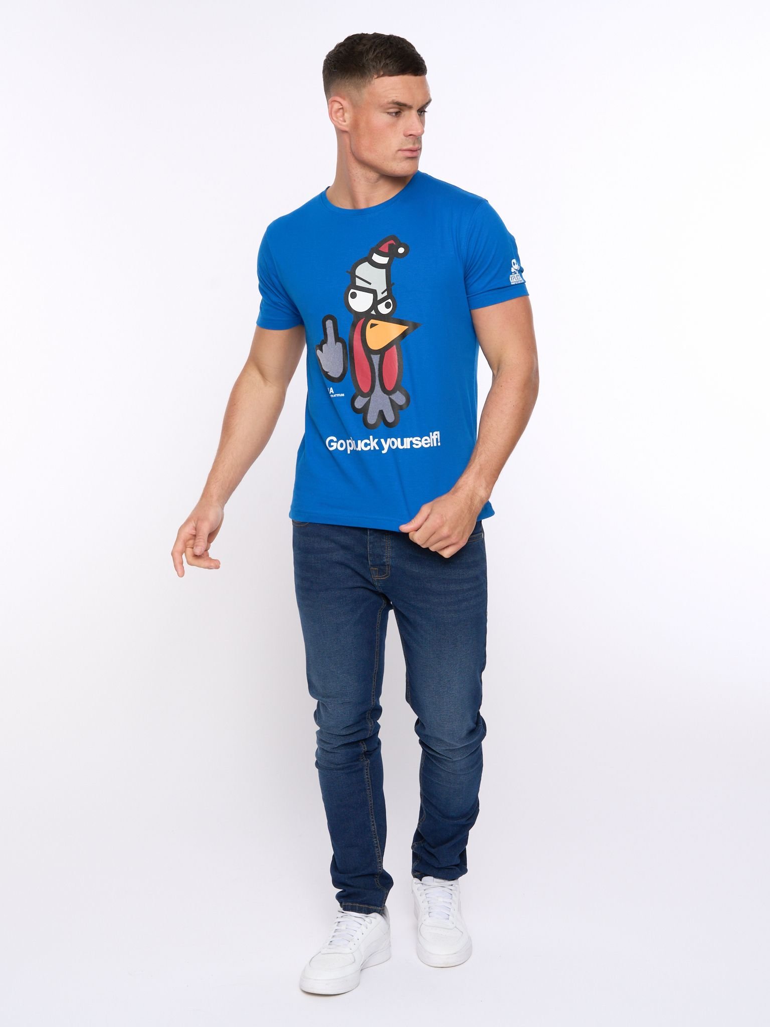 Xplicit Xplicit Men's Bad Turkey Xmas T-Shirt in Blue - 2