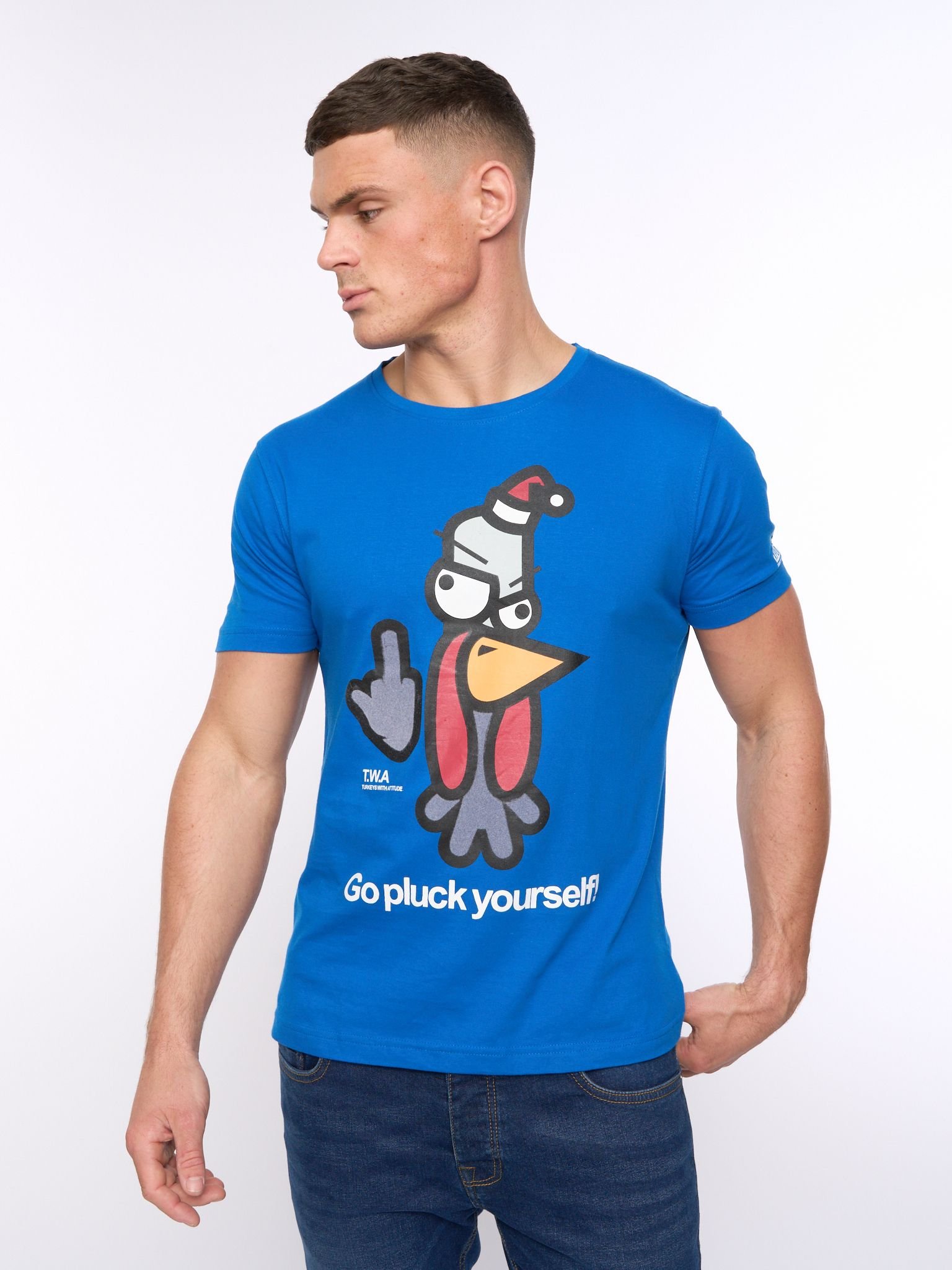 Xplicit Xplicit Men's Bad Turkey Xmas T-Shirt in Blue - 4