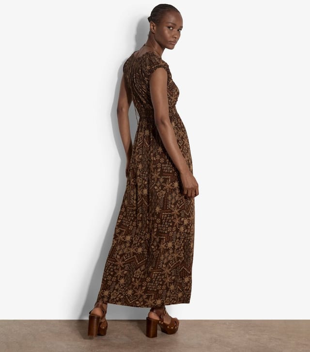 Apricot Women's Brown Floral Cap Sleeve Maxi Dress Apricot New Look - 3