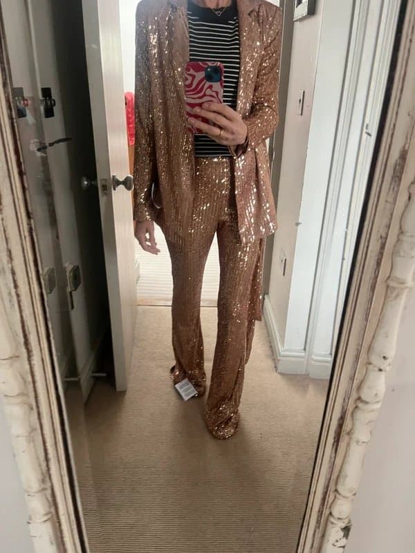 ASOS ASOS gold sequin trouser suit