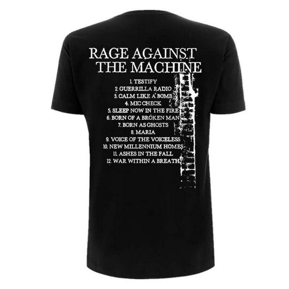 Rage Against the Machine Rage Against the Machine Men's Bola Album Cover T-Shirt in Black - 2