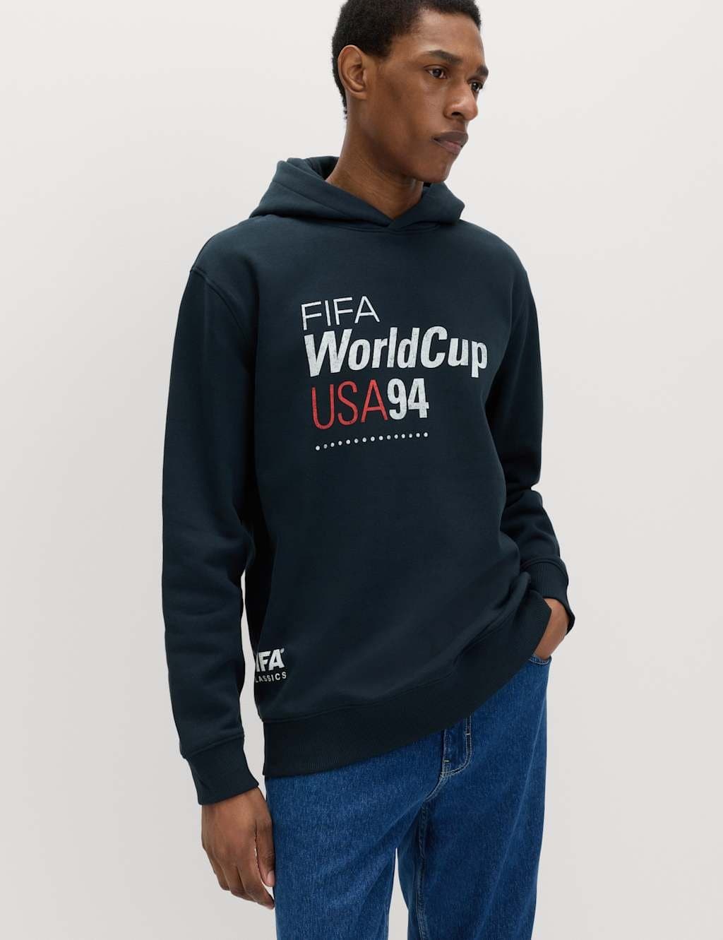 Marks & Spencer M&S Cotton Rich FIFA™ Classics USA Hoodie Navy