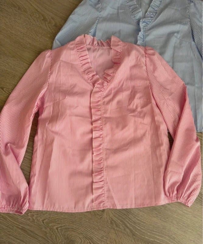 Shein 2 x striped ruffle blouse tops size medium both never worn