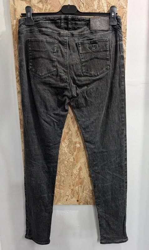 Armani Jeans Armani Jeans Womens W29 Skinny Denim Black Grey Logo Stretch Texture Zipper Fly