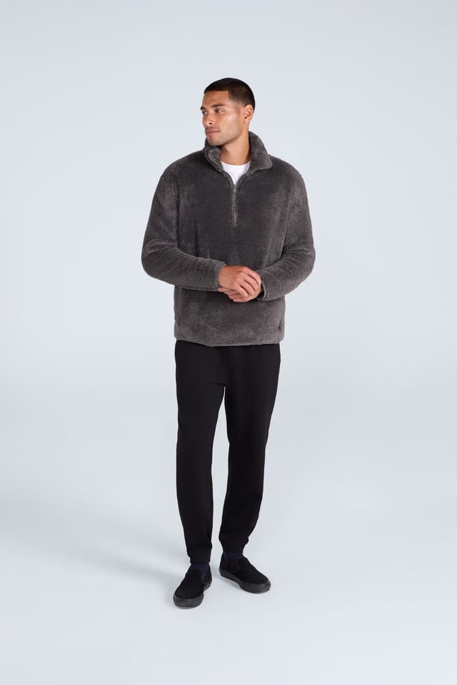 Animal Animal Men's 'Teddy' Warm Comfortable Half Zip Casual Outdoor Cosy Fleece Jumper in Khaki - 2