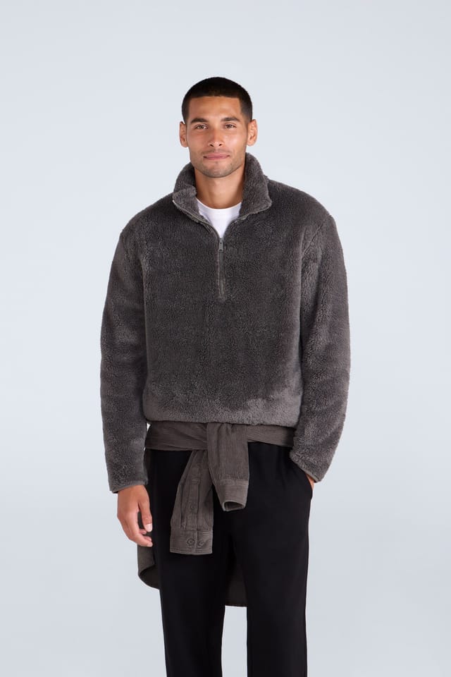 Animal Animal Men's 'Teddy' Warm Comfortable Half Zip Casual Outdoor Cosy Fleece Jumper in Khaki - 3