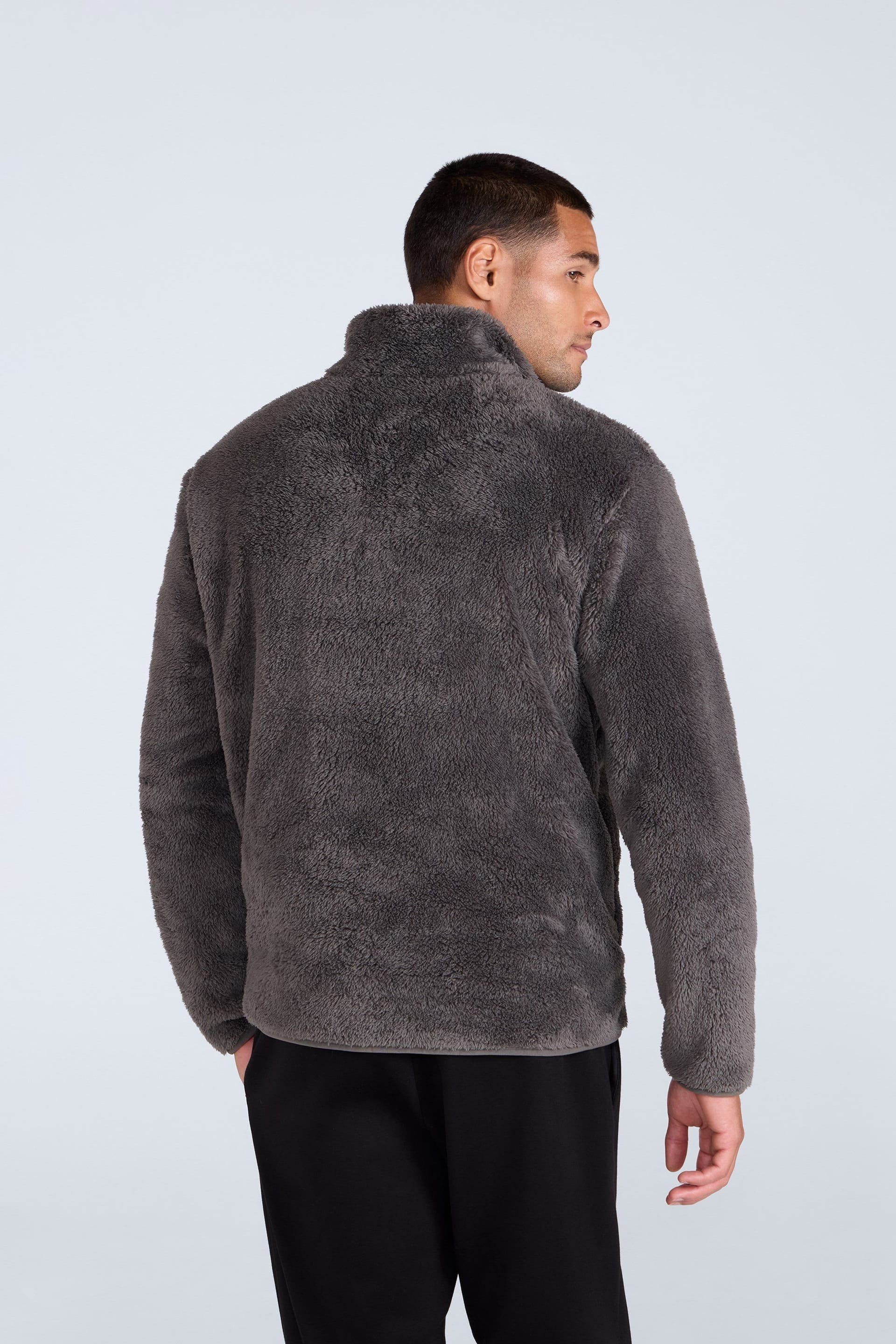 Animal Animal Men's 'Teddy' Warm Comfortable Half Zip Casual Outdoor Cosy Fleece Jumper in Khaki - 4