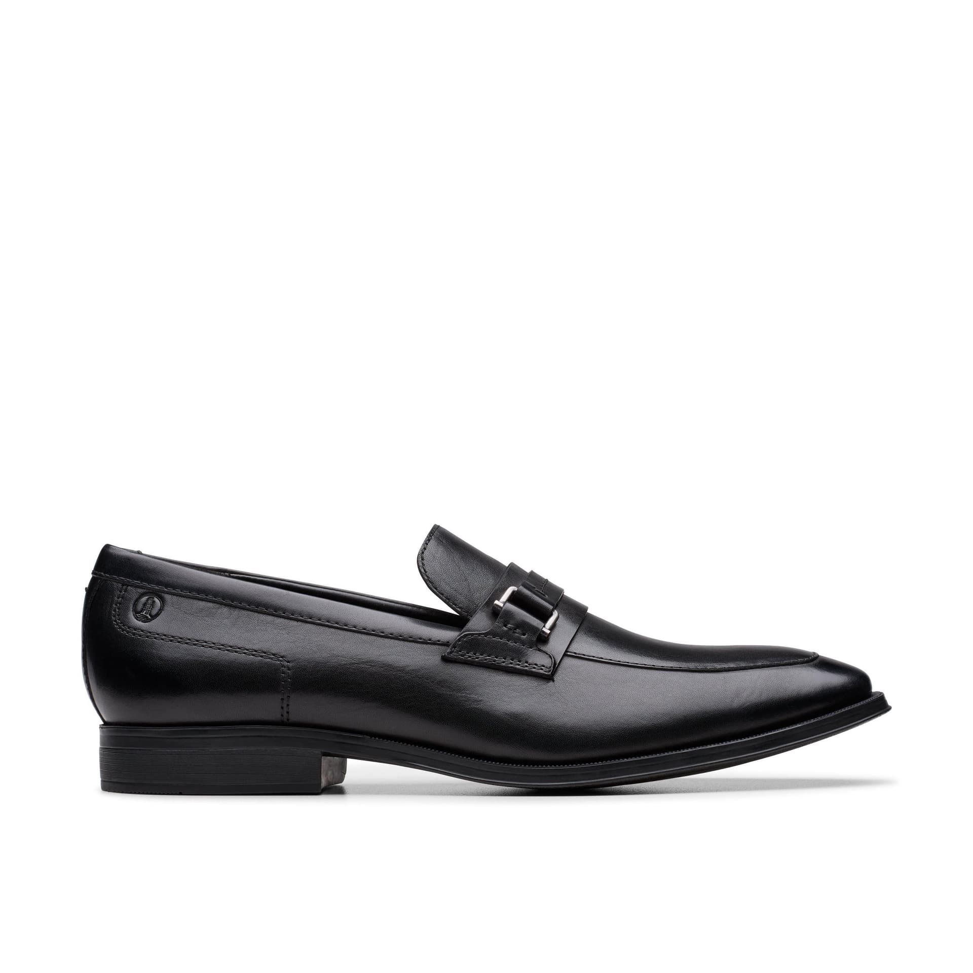 Clarks Clarks Men's Paulton Lo Black Leather Loafers, Slip Ons