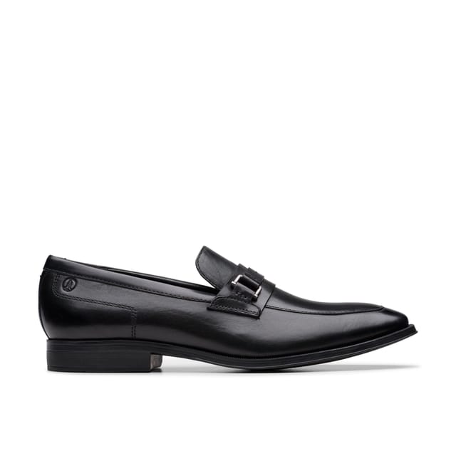 Clarks Clarks Men's Paulton Lo Black Leather Loafers, Slip Ons - 3