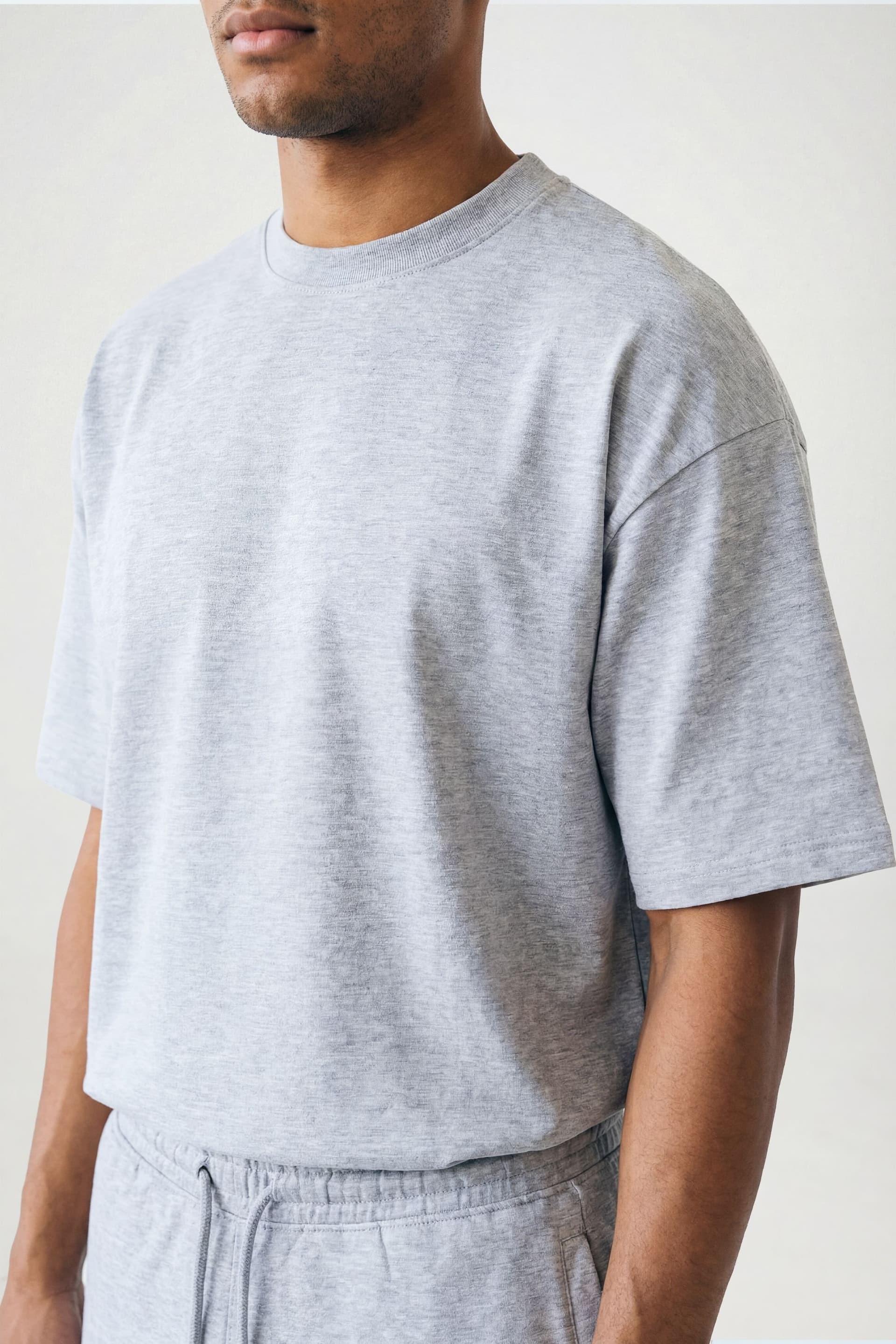 CICAY CICAY Men's Relaxed Fit Crew Neck Cotton T-Shirt in Mid Grey