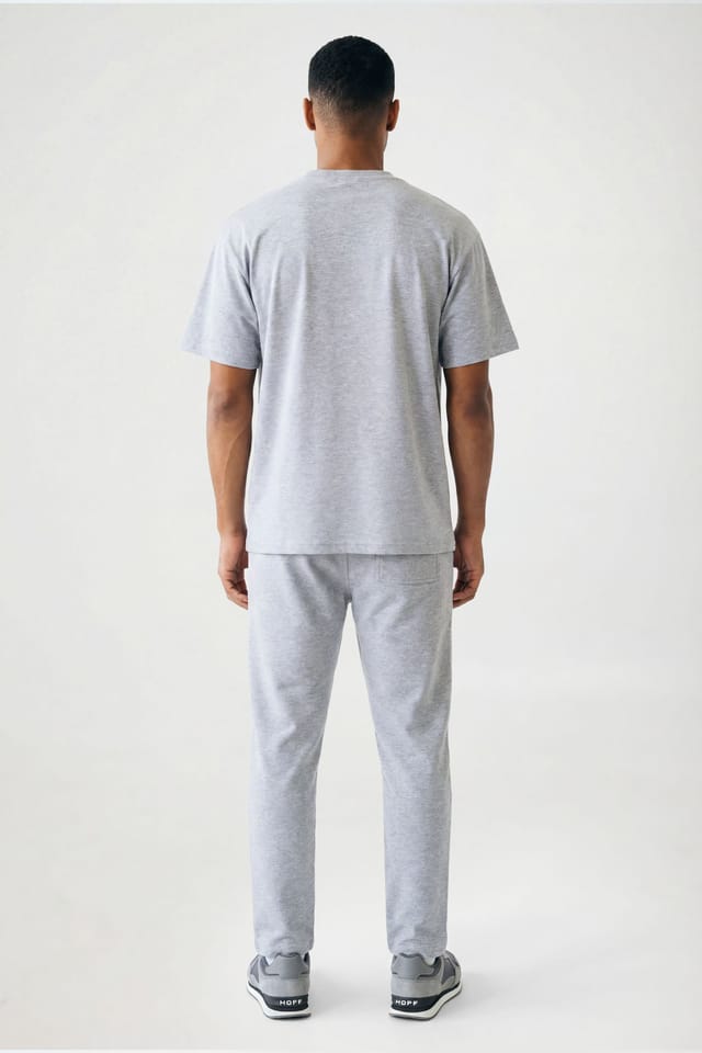 CICAY CICAY Men's Relaxed Fit Crew Neck Cotton T-Shirt in Mid Grey - 3