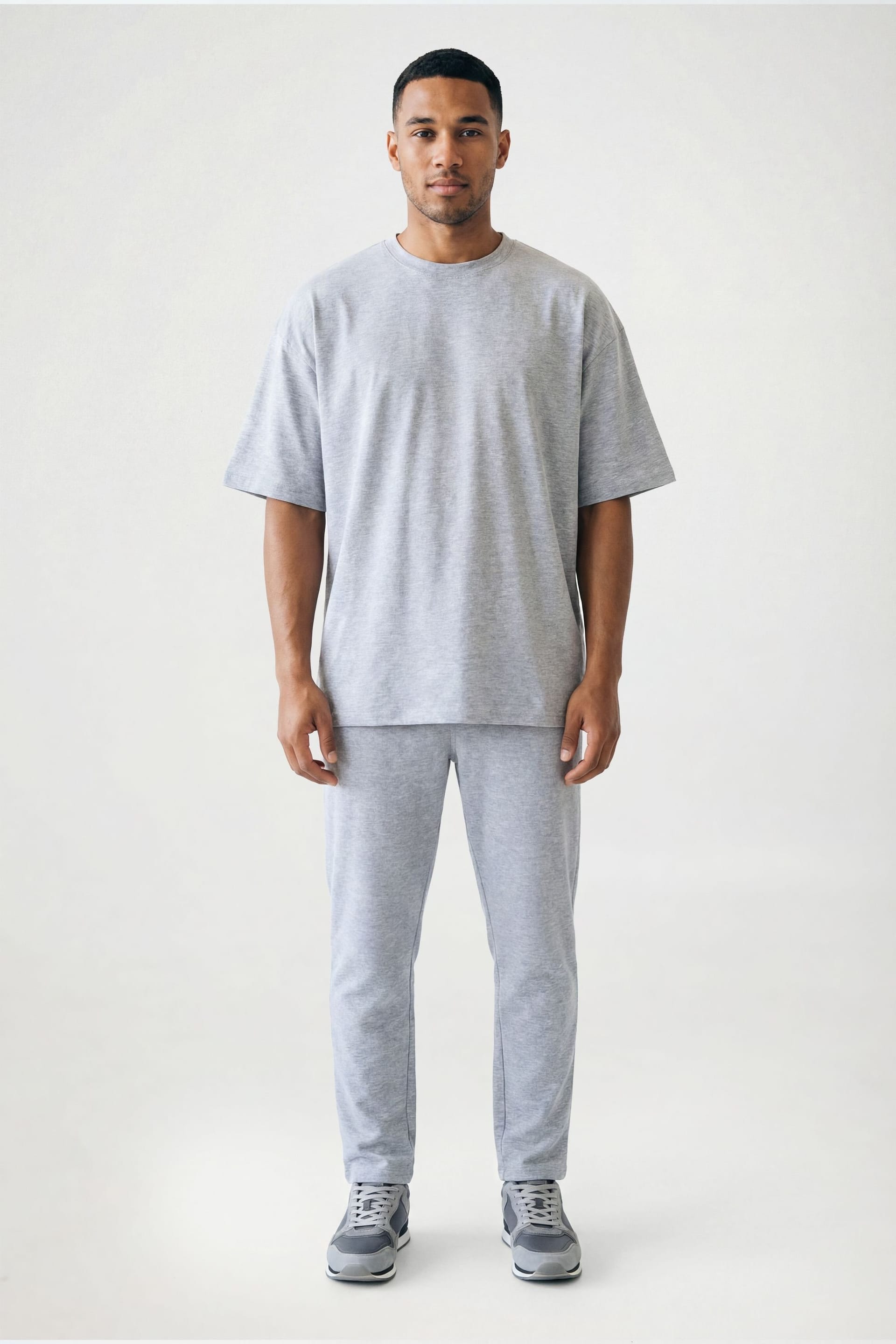 CICAY CICAY Men's Relaxed Fit Crew Neck Cotton T-Shirt in Mid Grey - 4