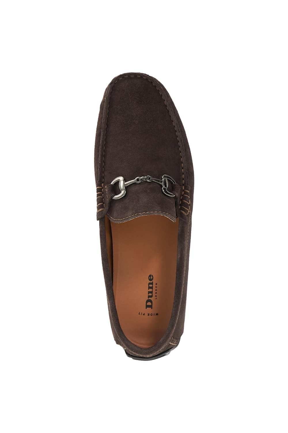 Dune London Dune London Men's Wide Fit 'Brackon' Suede Slip-On Shoes in Brown - 4
