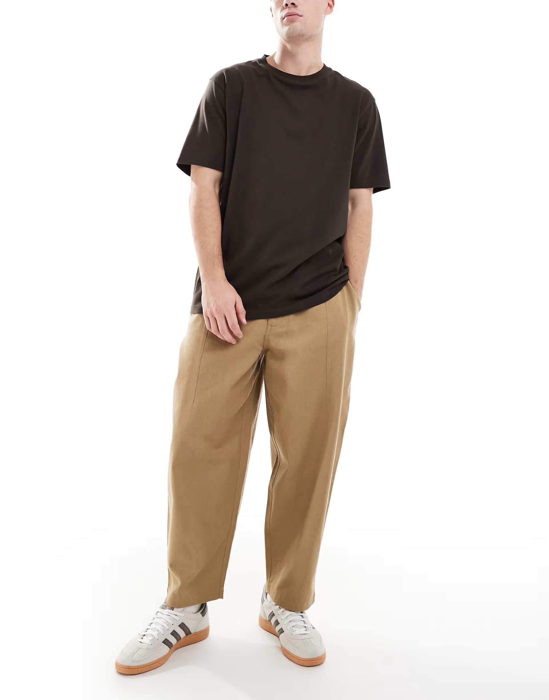 ASOS Parlez drawstring balloon trousers in beige