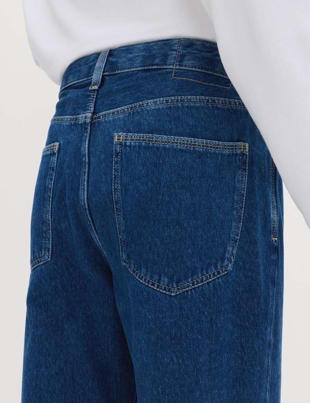 Marks & Spencer M&S Straight Fit Lightweight Soft Touch Jeans Mid Blue - 3