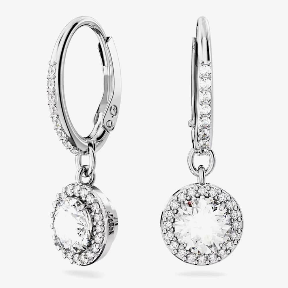 Swarovski Swarovski Silver Dropper Hoop Earrings
