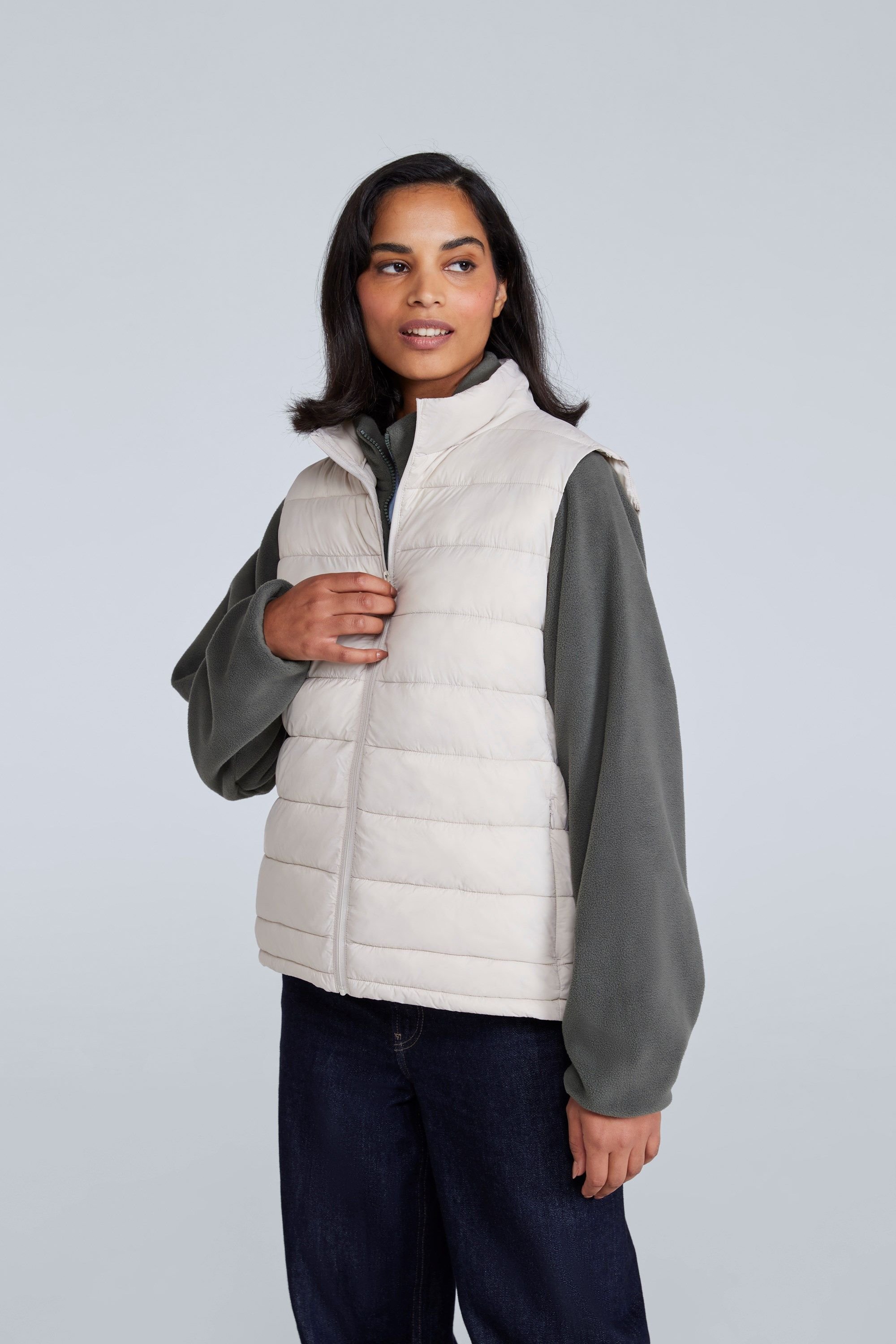 Animal Animal Women's 'Light Cosi' Lightweight Water Resistant PFC Free Warm Padded Gilet in Beige - 2