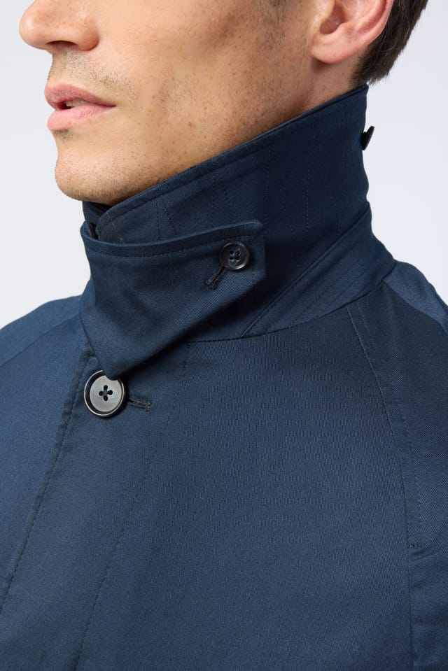 Melka Melka Men's Car Coat with Gilet Insert in Navy - 3