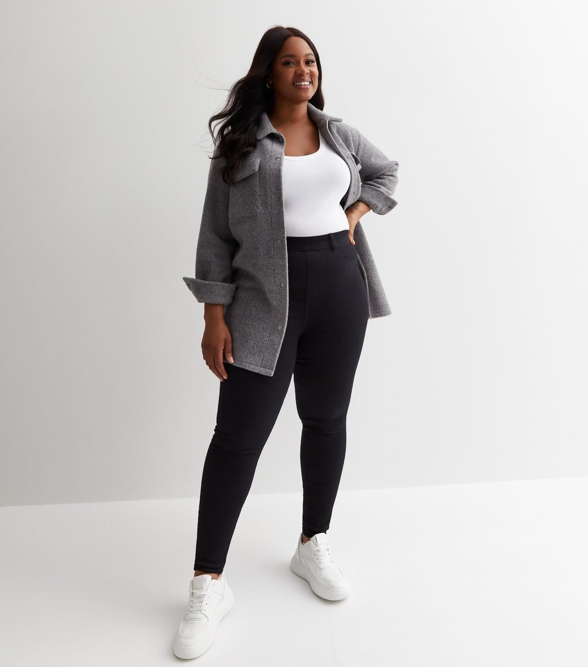 New Look New Look Black Plus Size Mid Rise Jeggings