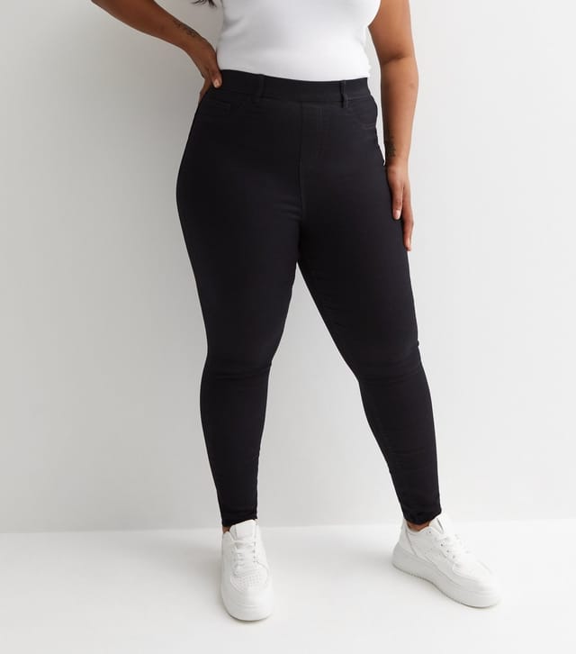 New Look Women's Plus Size Black Mid Rise Lift & Shape Emilee Jeggings Curves New Look - 3