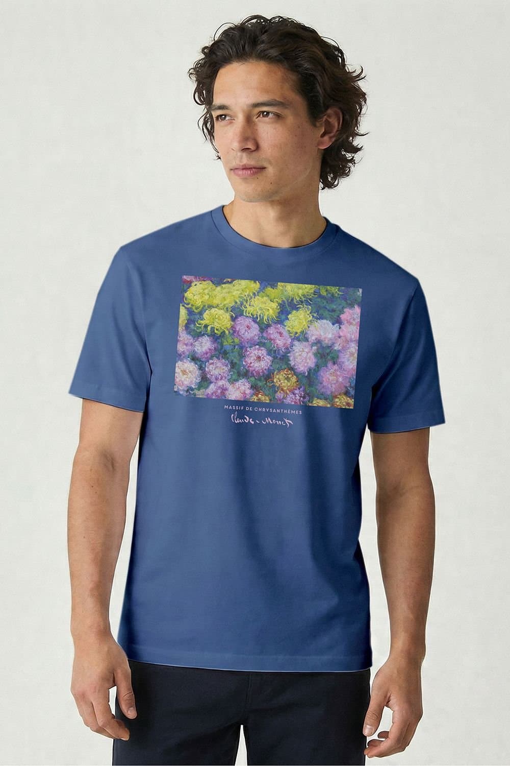 Musee DArt Musee D'Art Men's Monet - Massif De Chrysanthemes T-Shirt in Indigo