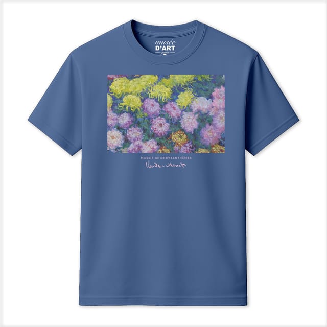 Musee DArt Musee D'Art Men's Monet - Massif De Chrysanthemes T-Shirt in Indigo - 2