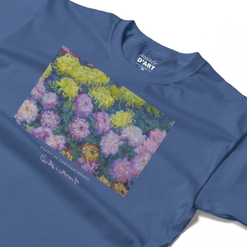 Musee DArt Musee D'Art Men's Monet - Massif De Chrysanthemes T-Shirt in Indigo - 4