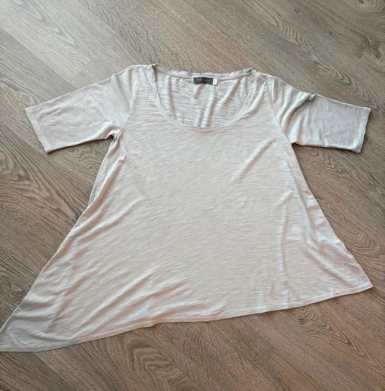 Mint Velvet Mint Velvet Light grey Swing Top UK 12 Oversized Scoop Neck Short Sleeve Soft Casual T-Shirt