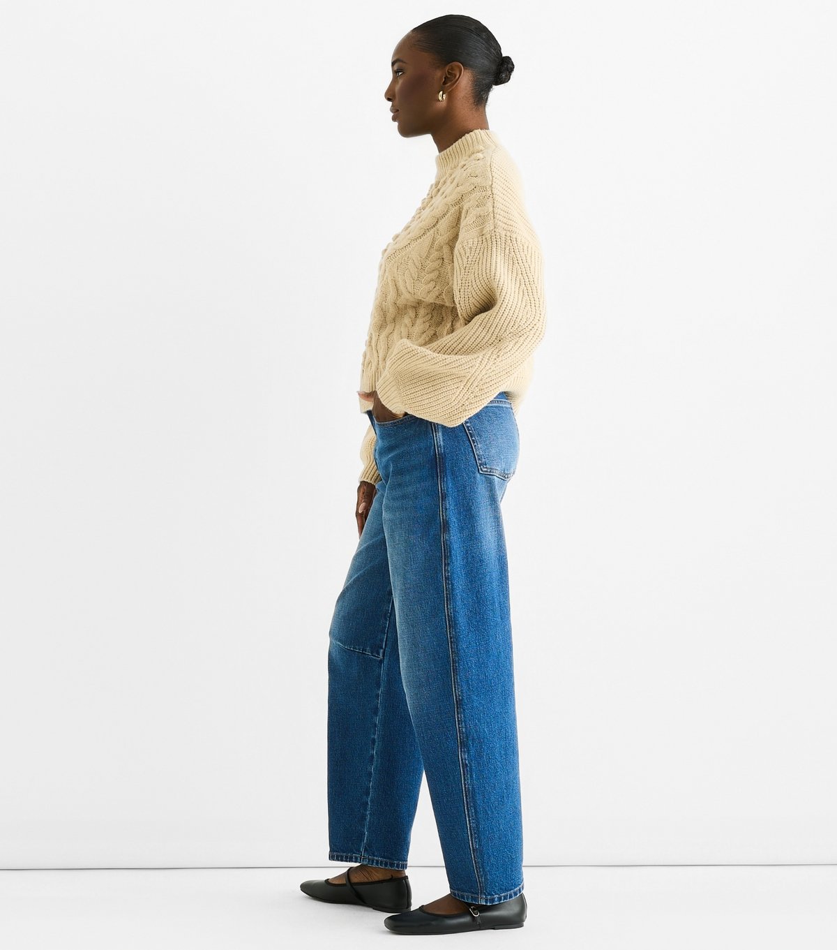 Gini London Women's Cream Textured Knit Jumper Gini London New Look - 3