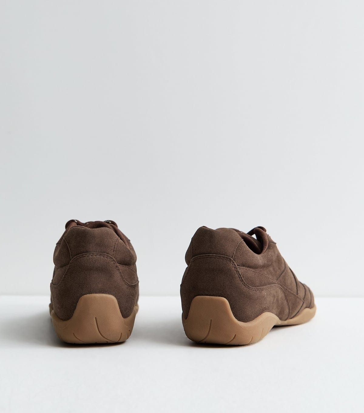 New Look Women's Brown Faux Suede Double Lace Trainers Vegan New Look - 4