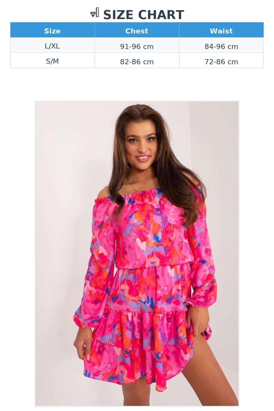 Love Lace Love Lace Women's Cheerful Printed Flared Mini Summer Dress in Pink - 4