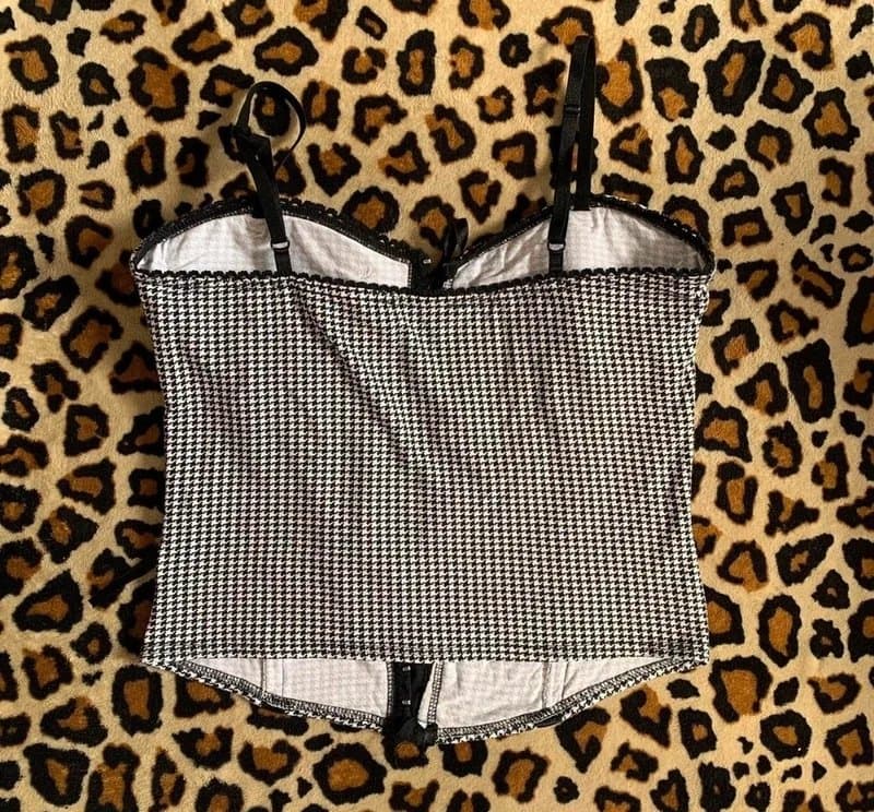 New Look Houndstooth corset top