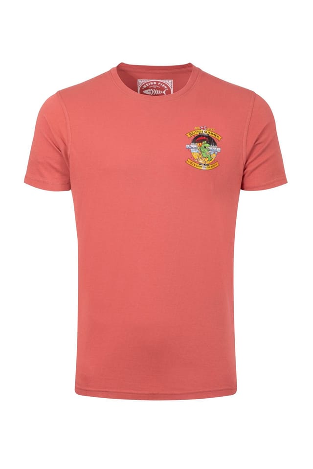 Weird Fish Weird Fish Men's Cod & Chips Artist T-Shirt in Light Red - 2