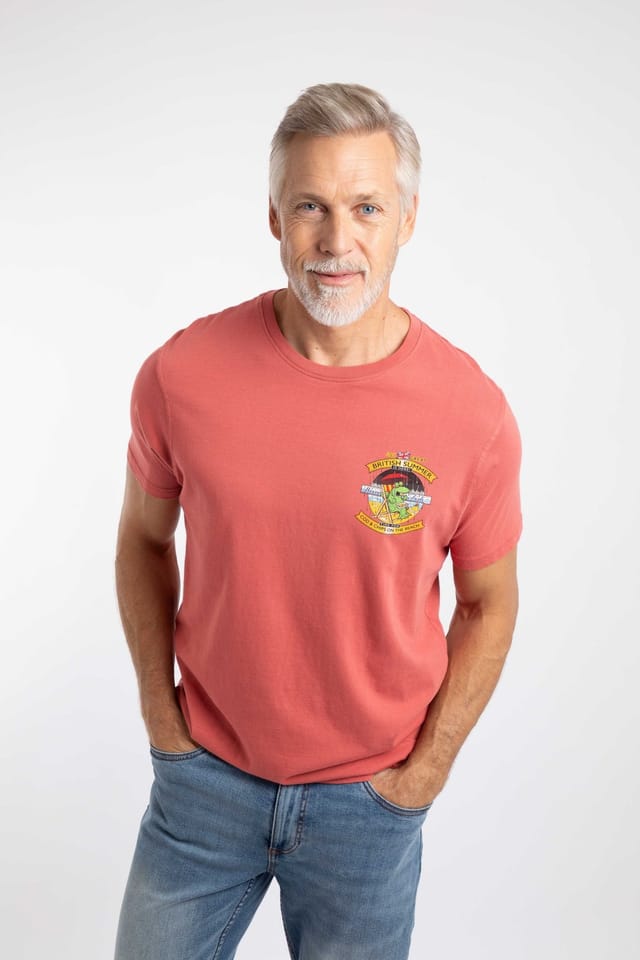 Weird Fish Weird Fish Men's Cod & Chips Artist T-Shirt in Light Red - 3