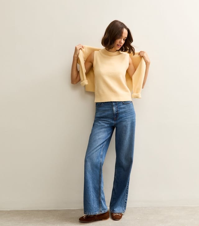 New Look Women's Light Yellow Crew Neck Knit Vest New Look - 3