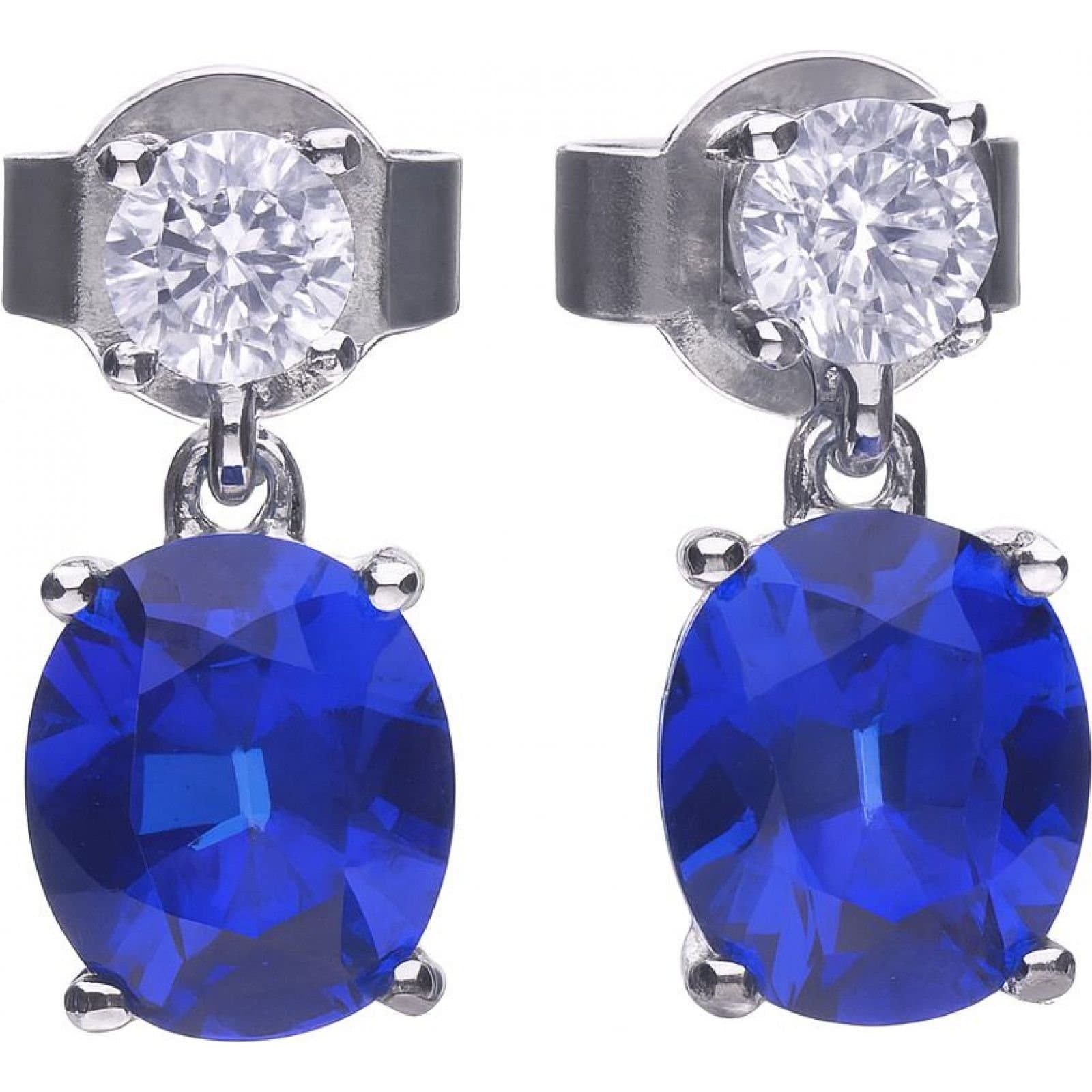 diamonfire Diamonfire Silver Blue Sapphire Earrings