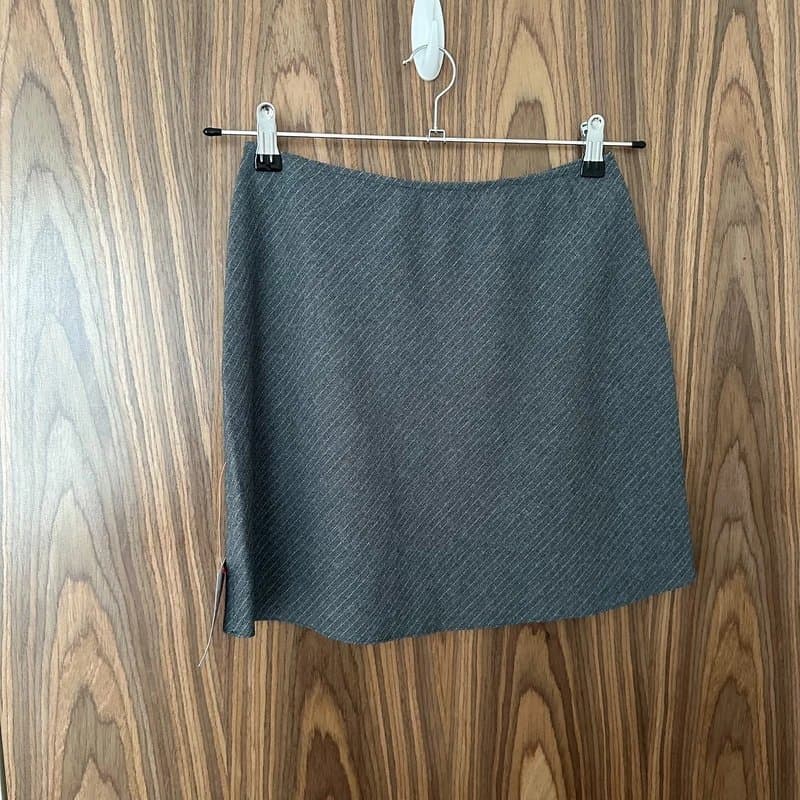 ASOS ASOS Design Pinstripe Grey & White Mini Skirt UK 10