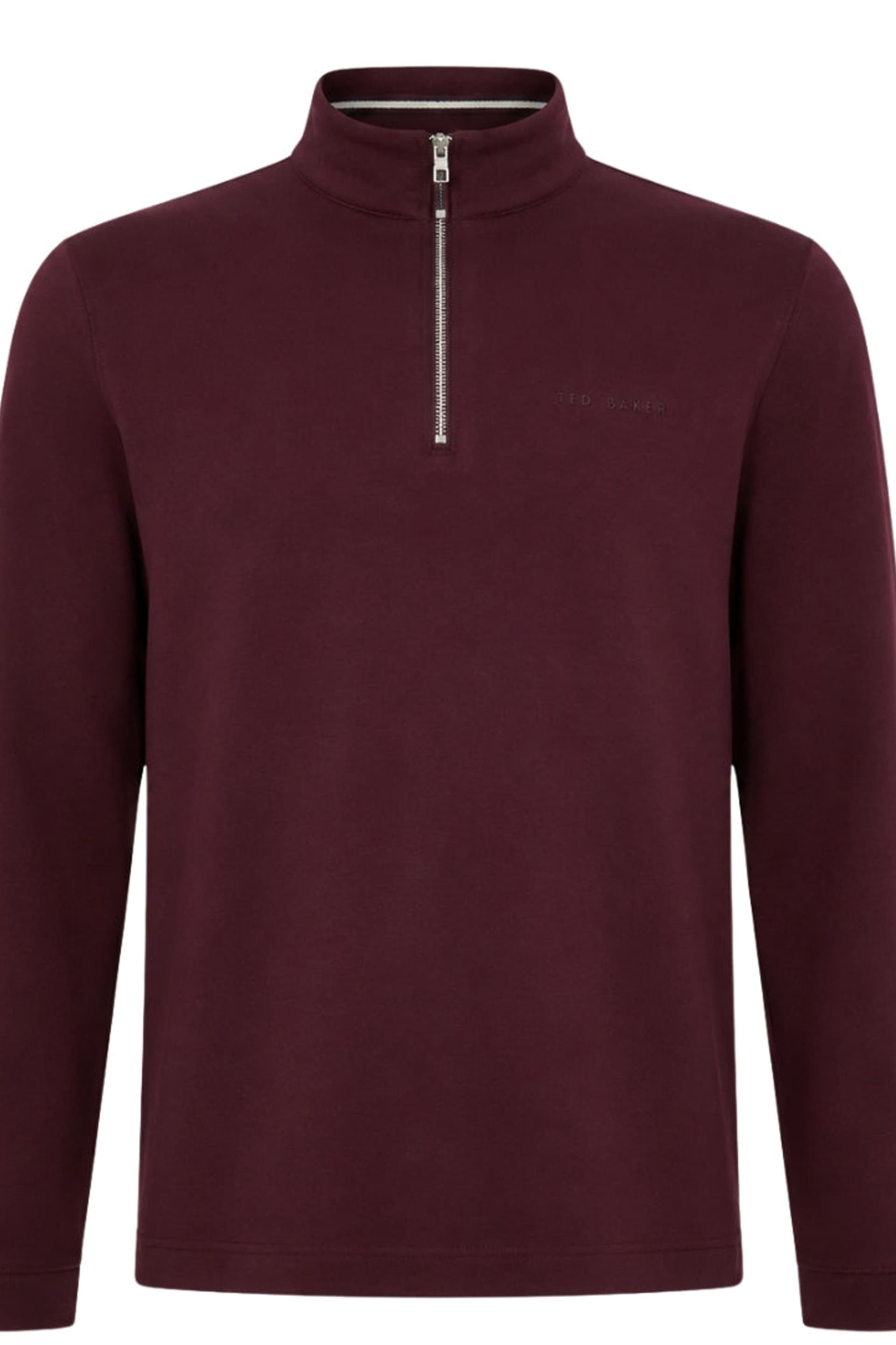 Ted Baker Ted Baker Men's Actosj Long Sleeve Quarter Zip Turtleneck Regular Fit Sweater in Wine