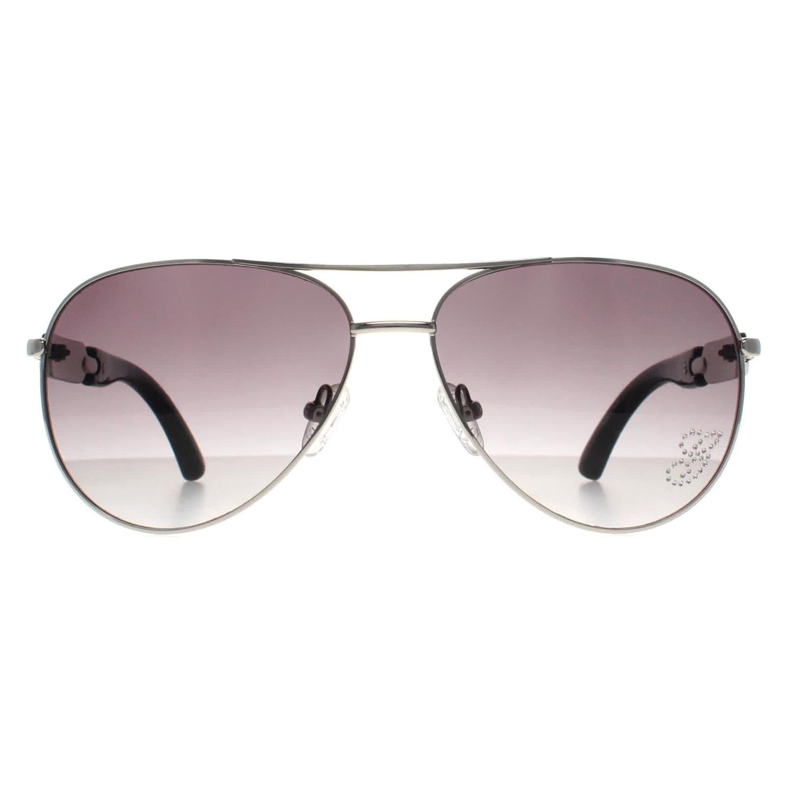 GUESS Guess Women's Aviator Silver Smoke Gradient GU7295