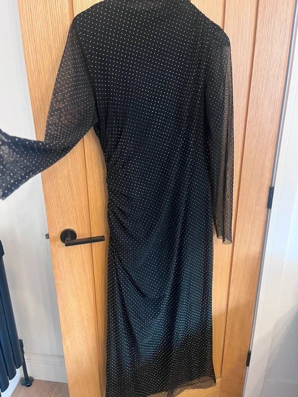 New Look New look high neck black studded mesh dress