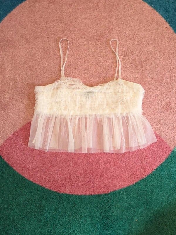 New Look New look tulle top 10 cream whimsical