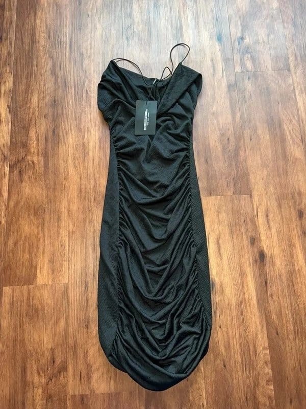 PrettyLittleThing Plt black bodycon dress - 1