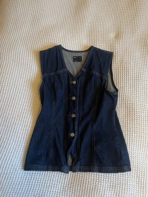 ASOS ASOS dark wash denim waistcoat